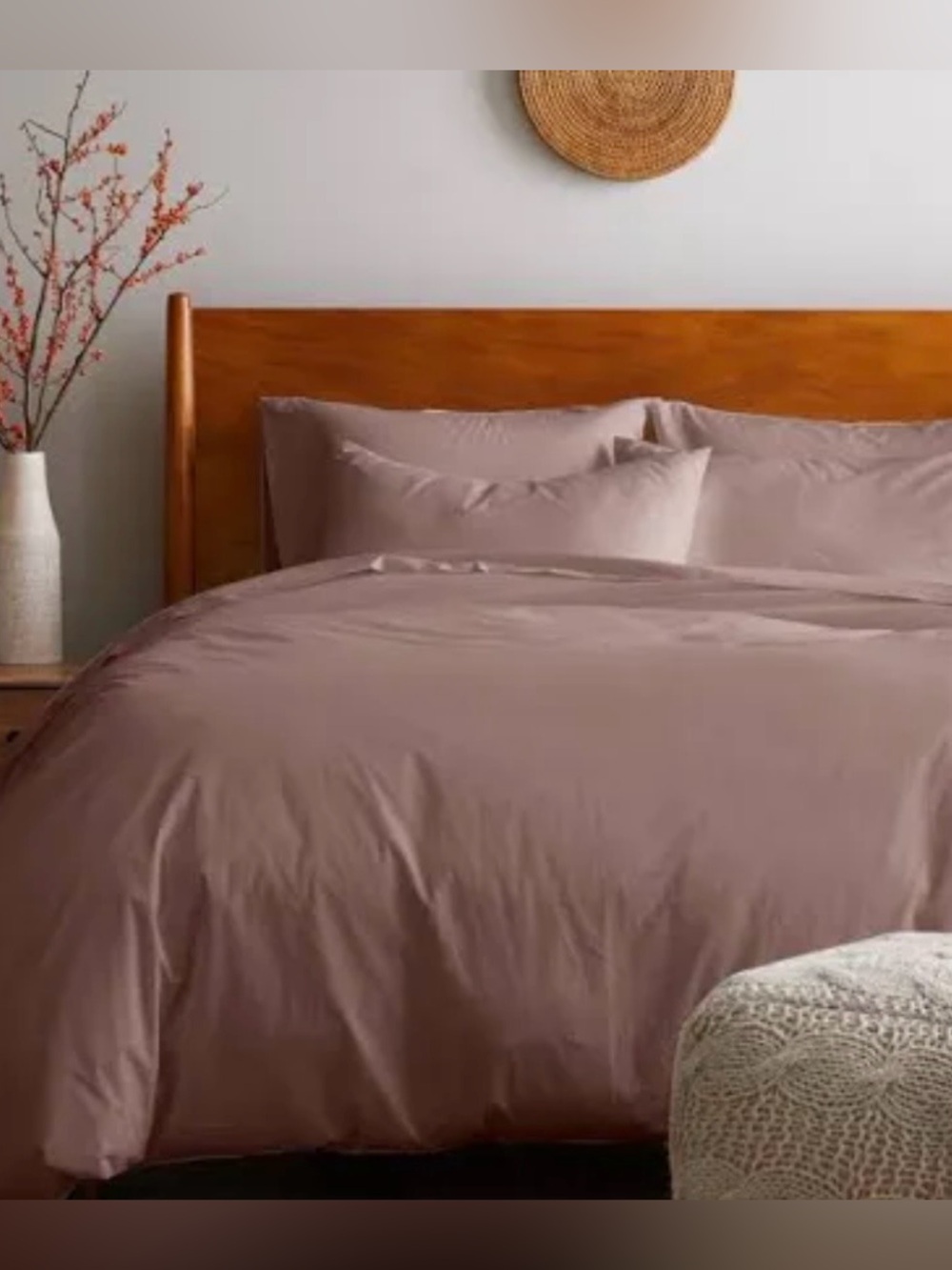 NWOT Quince 100% Organic Cotton 1 Piece Duvet Cover, Full/Queen (Dusty Mauve)